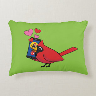 Cardinal Bird Love Mating Calls Accent Pillow