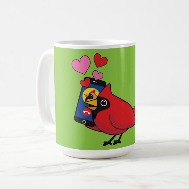 Cardinal Bird Love Mating Calls Coffee Mug (Front Left)