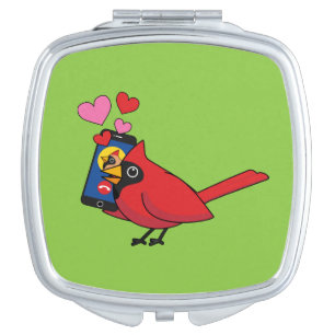 Cardinal Bird Love Mating Calls Compact Mirror