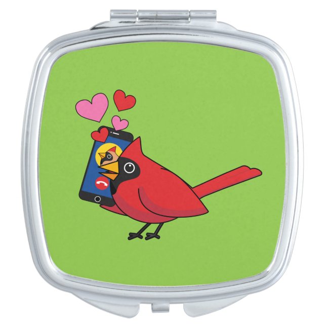 Cardinal Bird Love Mating Calls Compact Mirror (Front)