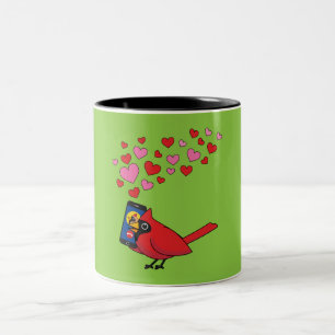 Cardinal Bird Love Mating Calls Two-Tone Coffee Mug