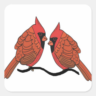 Cardinal bird lovers square sticker