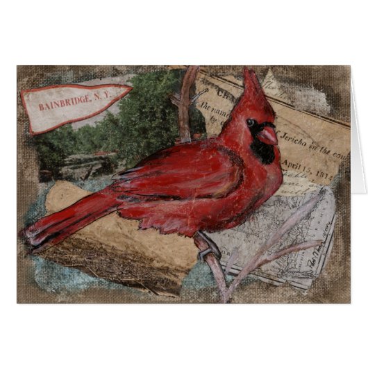 Cardinal Bird painting Cards (Front Horizontal)