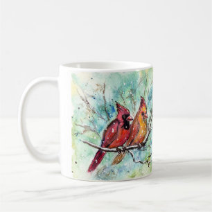 Cardinal Bird Pair Art Coffee Mug