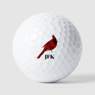 Cardinal bird red wildlife stylish custom golf balls