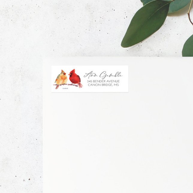 Cardinal Bird Return Address Label (Creator Uploaded)