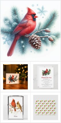 Cardinal Bird Seasonal Gifts and Stationery