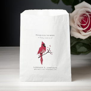 Cardinal Bird Seed Packet Funeral Memorial Favor Bag