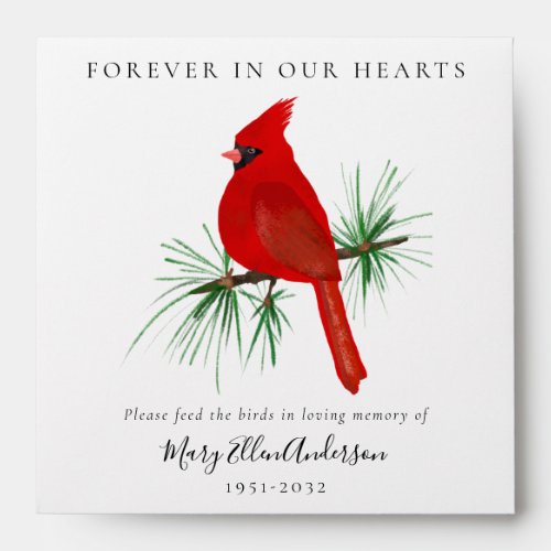 Cardinal Bird Seed Packet Memorial Funeral  Envelo Envelope
