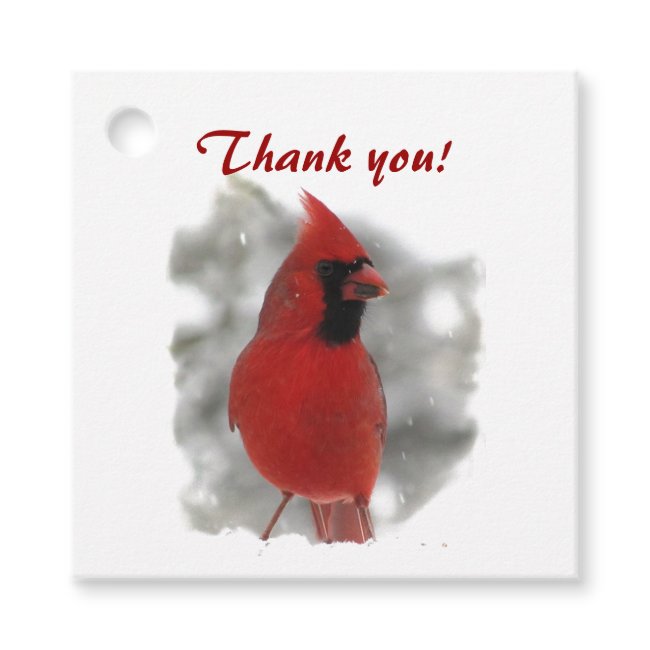 Cardinal Bird Thank You Favor Tags