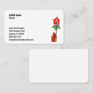 Cardinal Bird Winter Theme Seven Line Custom  Business Card