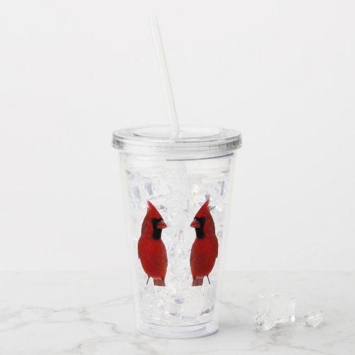 Cardinal Birds Animal Nature Acrylic Tumbler