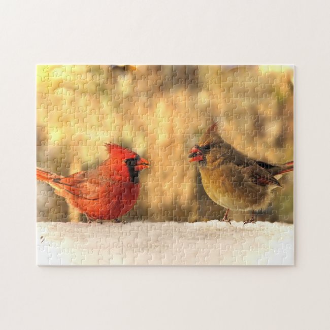 Cardinal Birds in Autumn Puzzle