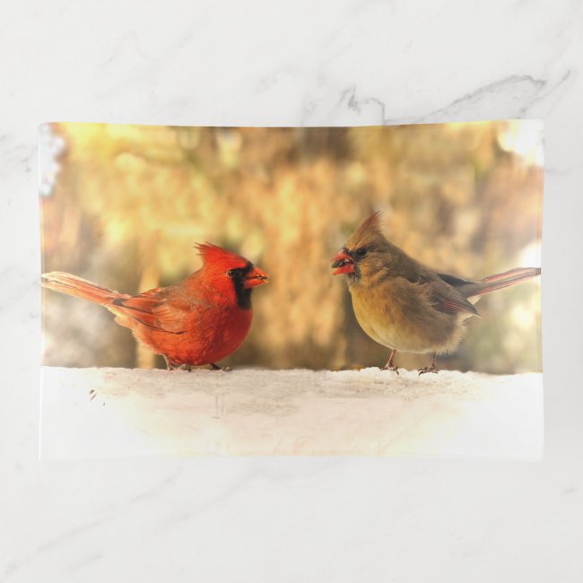 Cardinal Birds in Autumn Trinket Tray