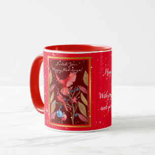 Cardinal Birds on the Christmas Tree Customize Mug