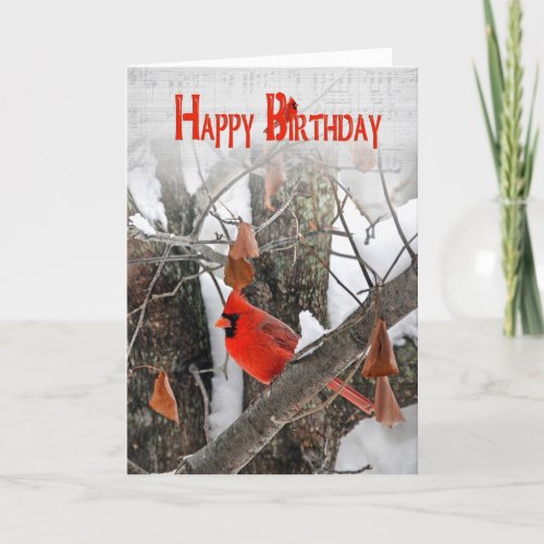 Cardinal Birthday Card