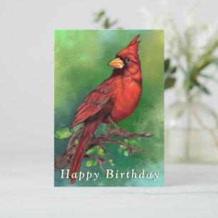 Cardinal Birthday Card