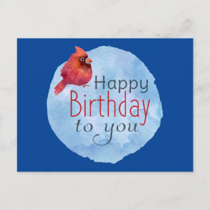 Cardinal Birthday Postcard