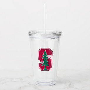 Cardinal Block "S" with Tree Acrylic Tumbler