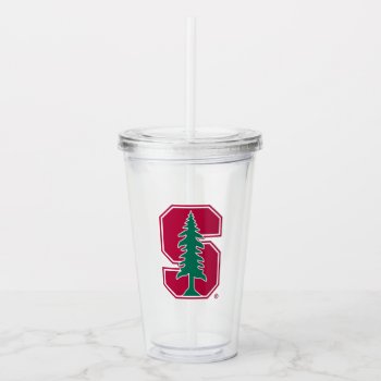 Cardinal Block "s" With Tree Acrylic Tumbler by Stanford at Zazzle