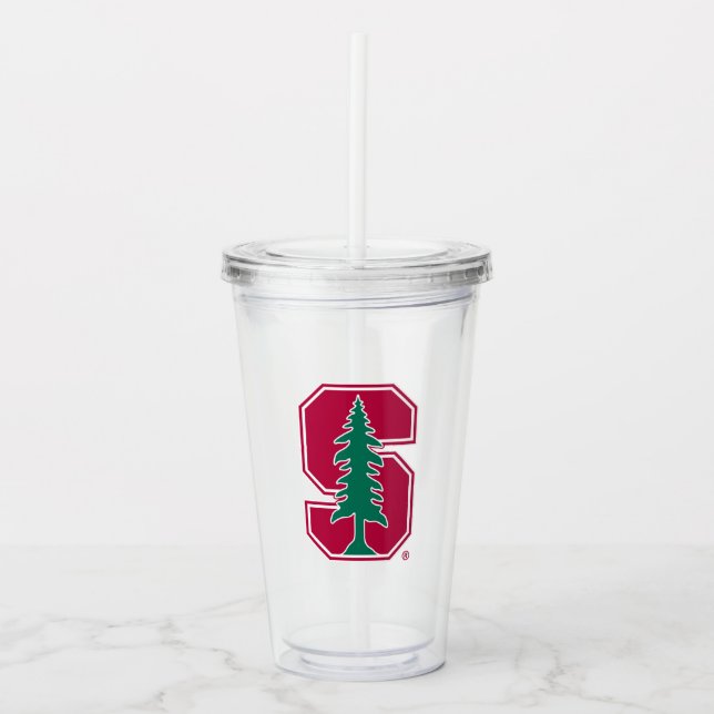 Cardinal Block "S" with Tree Acrylic Tumbler (Front)
