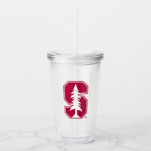 Cardinal Block "S" with Tree Acrylic Tumbler