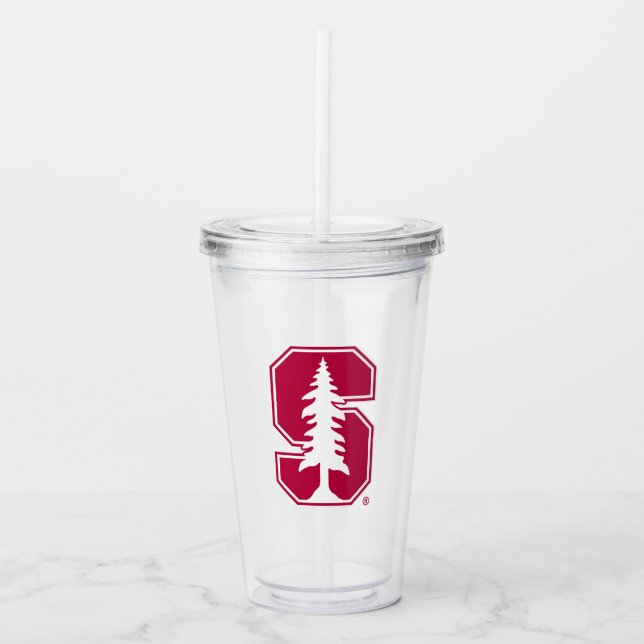 Cardinal Block "S" with Tree Acrylic Tumbler (Front)
