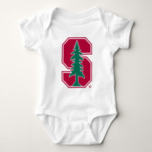 Cardinal Block "S" with Tree Baby Bodysuit