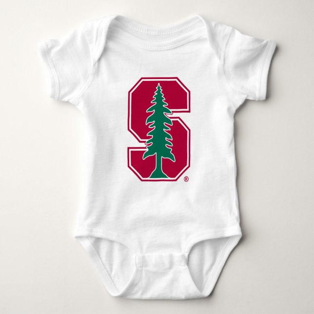 Cardinal Block "S" with Tree Baby Bodysuit (Front)