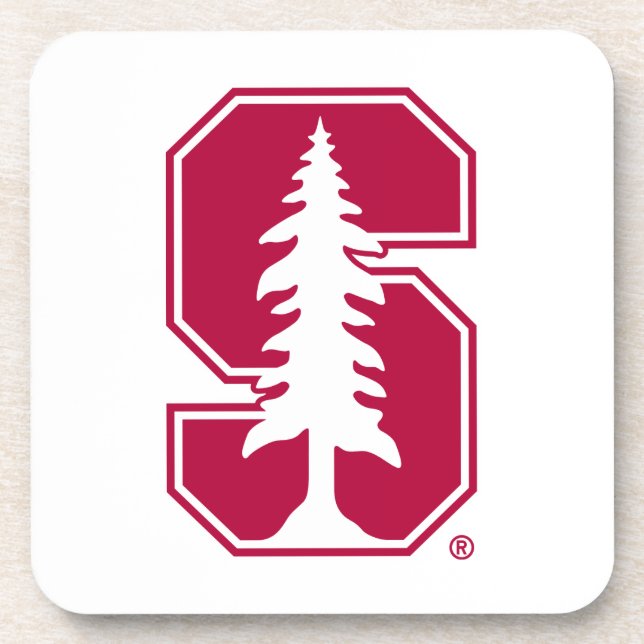 Cardinal Block "S" with Tree Beverage Coaster (Front)