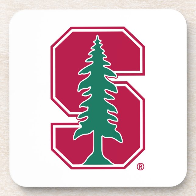 Cardinal Block "S" with Tree Beverage Coaster (Front)