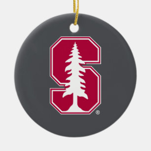 Cardinal Block "S" with Tree Ceramic Ornament