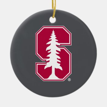 Cardinal Block "s" With Tree Ceramic Ornament by Stanford at Zazzle