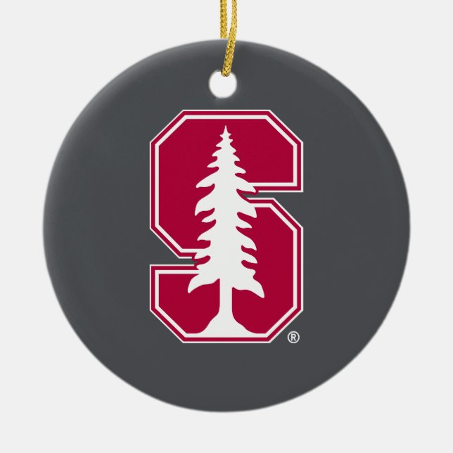 Cardinal Block "S" with Tree Ceramic Ornament (Front)