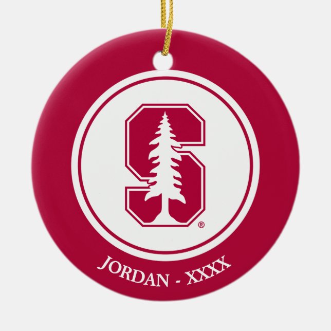 Cardinal Block "S" with Tree Ceramic Ornament (Front)
