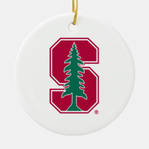Cardinal Block "S" with Tree Ceramic Ornament