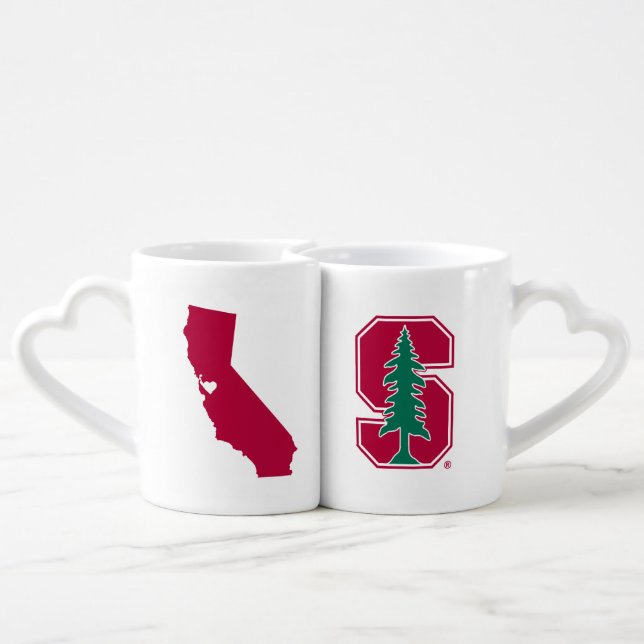 Cardinal Block "S" with Tree Coffee Mug Set (Back Nesting)