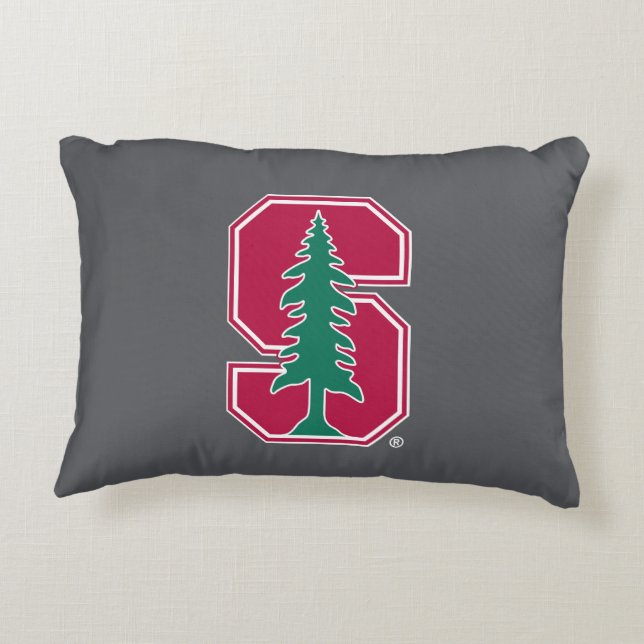 Cardinal Block "S" with Tree Decorative Pillow (Back)