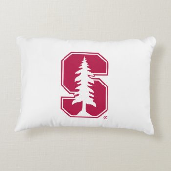 Cardinal Block "s" With Tree Decorative Pillow by Stanford at Zazzle