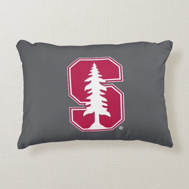 Cardinal Block "S" with Tree Decorative Pillow (Front)