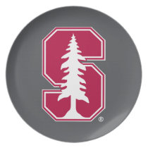 Cardinal Block "S" with Tree Dinner Plate