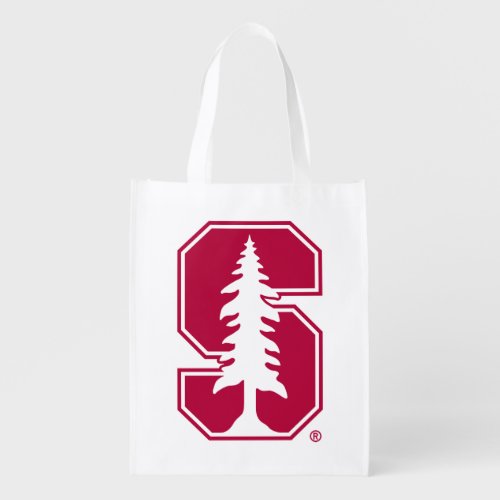 Cardinal Block S with Tree Grocery Bag
