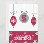 Cardinal Block &quot;S&quot; with Tree Holiday Card