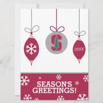 Cardinal Block "s" With Tree Holiday Card by Stanford at Zazzle