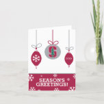 Cardinal Block &quot;S&quot; with Tree Holiday Card