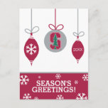 Cardinal Block &quot;S&quot; with Tree Holiday Postcard