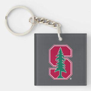 Cardinal Block "S" with Tree Keychain