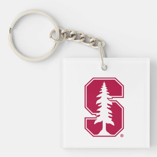 Cardinal Block S with Tree Keychain