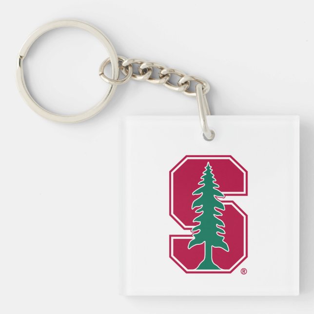Cardinal Block "S" with Tree Keychain (Front)
