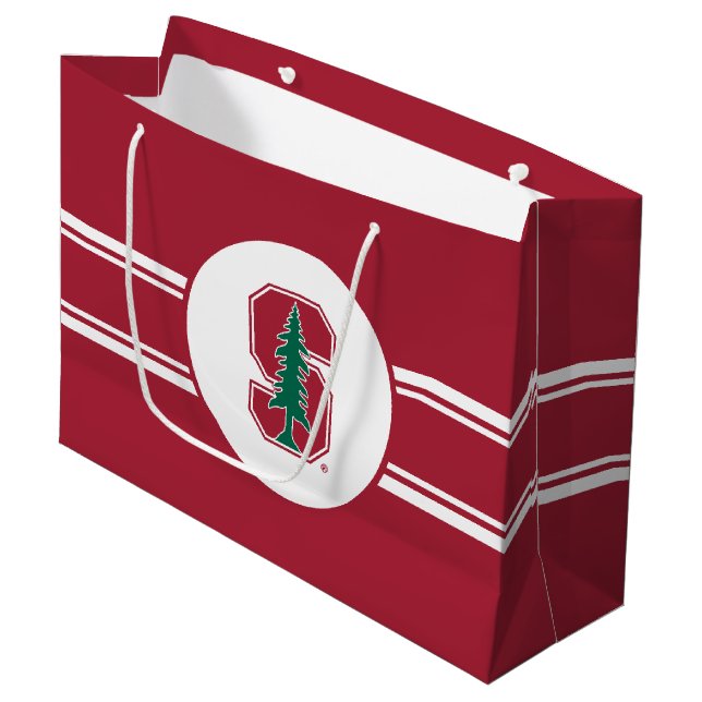 Cardinal Block "S" with Tree Large Gift Bag (Front Angled)